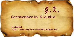 Gerstenbrein Klaudia névjegykártya